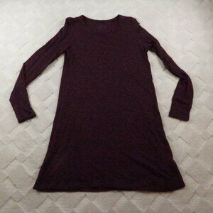 ATM Merlot Long Sleeve Lightweight Dress Womens Medium Wine Red
